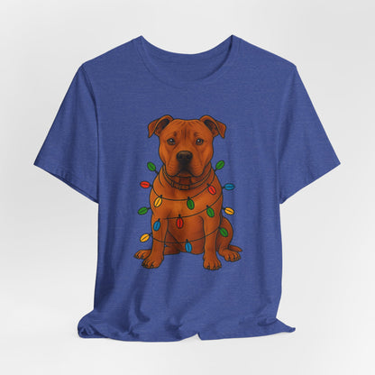Festive Dog Lover Tee, Holiday T-Shirt, Pet Owner Gift, Christmas Apparel, Unisex Short Sleeve Shirt, Cute Dog Shirt