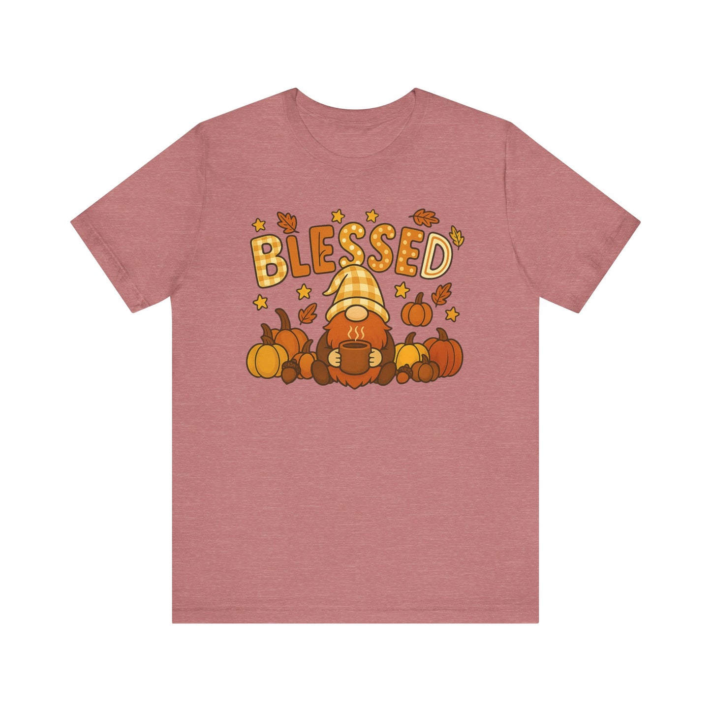 Fall Gnome Blessed Tee, Autumn T-Shirt, Thanksgiving Wear, Seasonal Shirt, Cozy Fall Apparel Gift