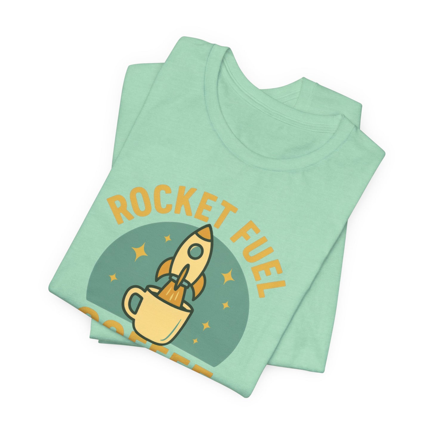 Coffee Lover's Unisex Tee, Rocket Fuel Coffee Shirt, Morning Boost Tee, Barista Gift, Casual Coffee Shirt