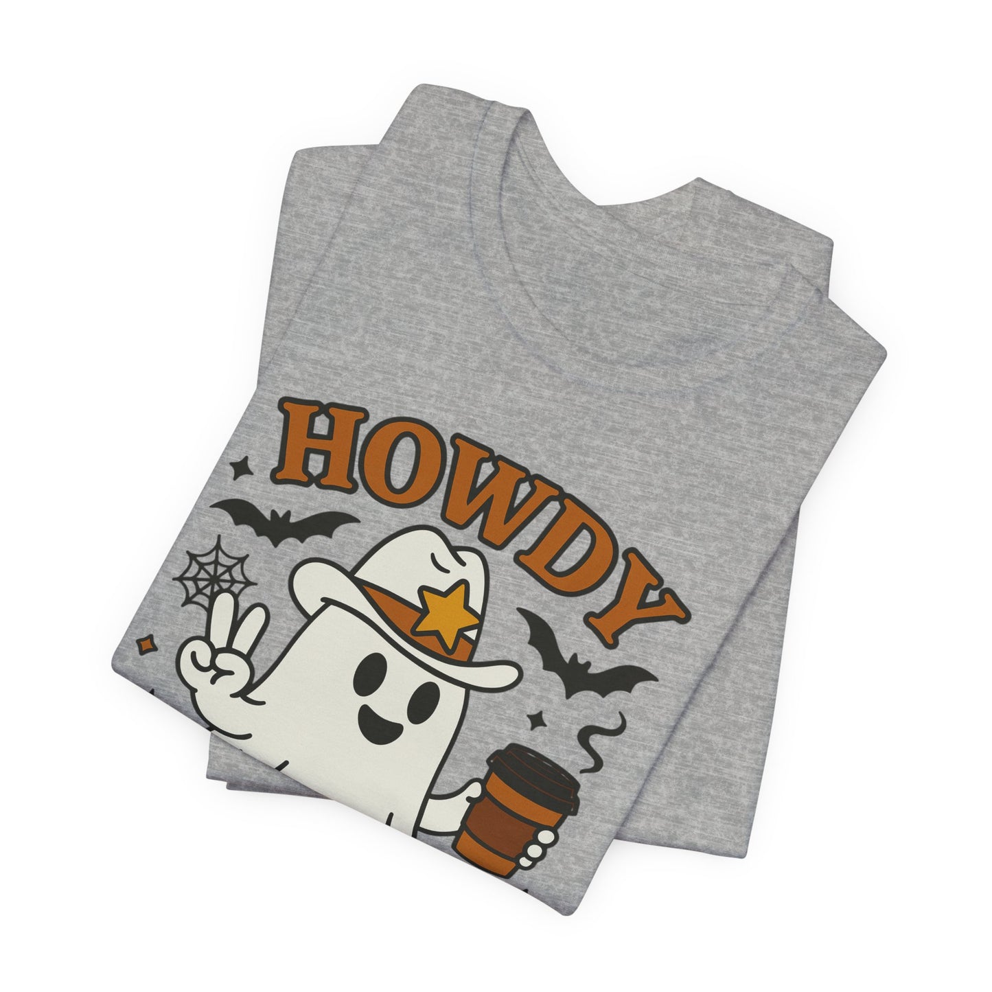 Howdy Boo Ghost Tee, Unisex Halloween T-Shirt, Funny Graphic Tee, Halloween Costume Shirt, Spooky Season Apparel