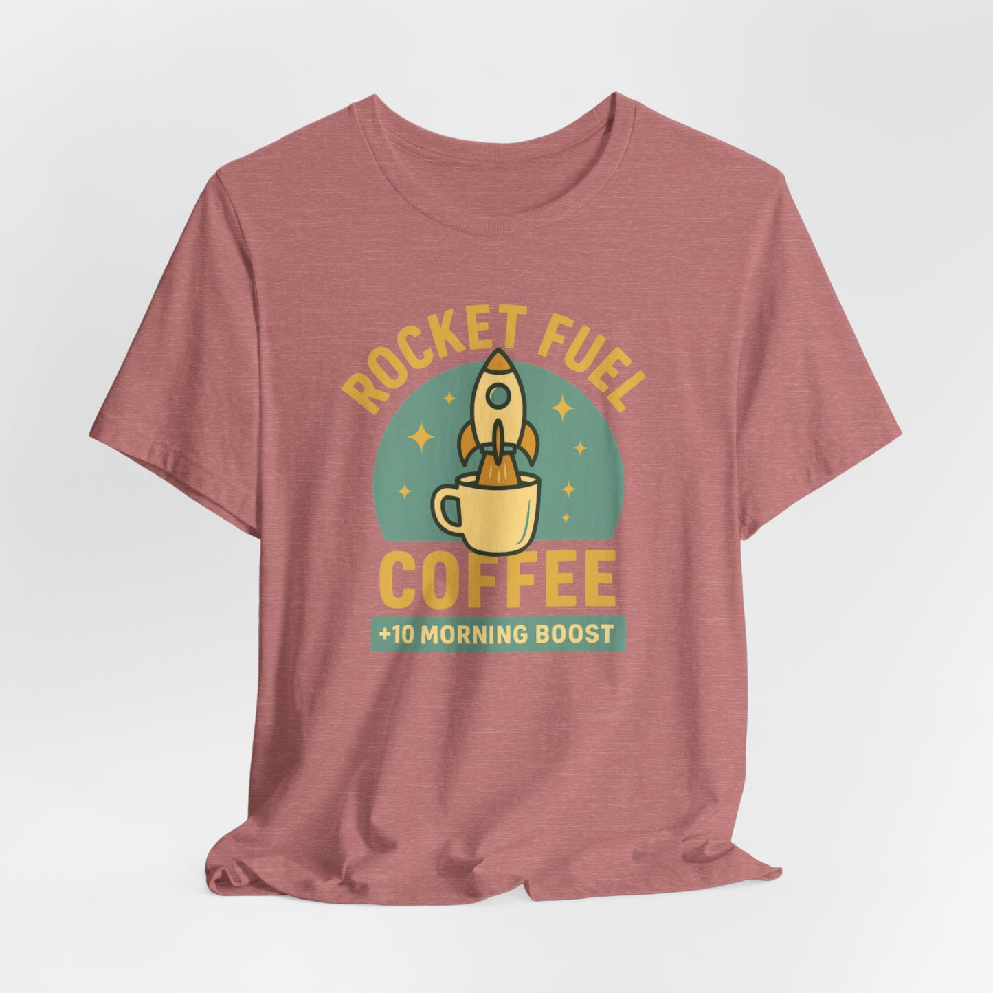 Coffee Lover's Unisex Tee, Rocket Fuel Coffee Shirt, Morning Boost Tee, Barista Gift, Casual Coffee Shirt