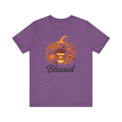 Blessed Pumpkin Fall T-Shirt - Cozy Autumn Style, Perfect Gift for Thanksgiving, Harvest Celebration, Casual Wear, Seasonal Fashion