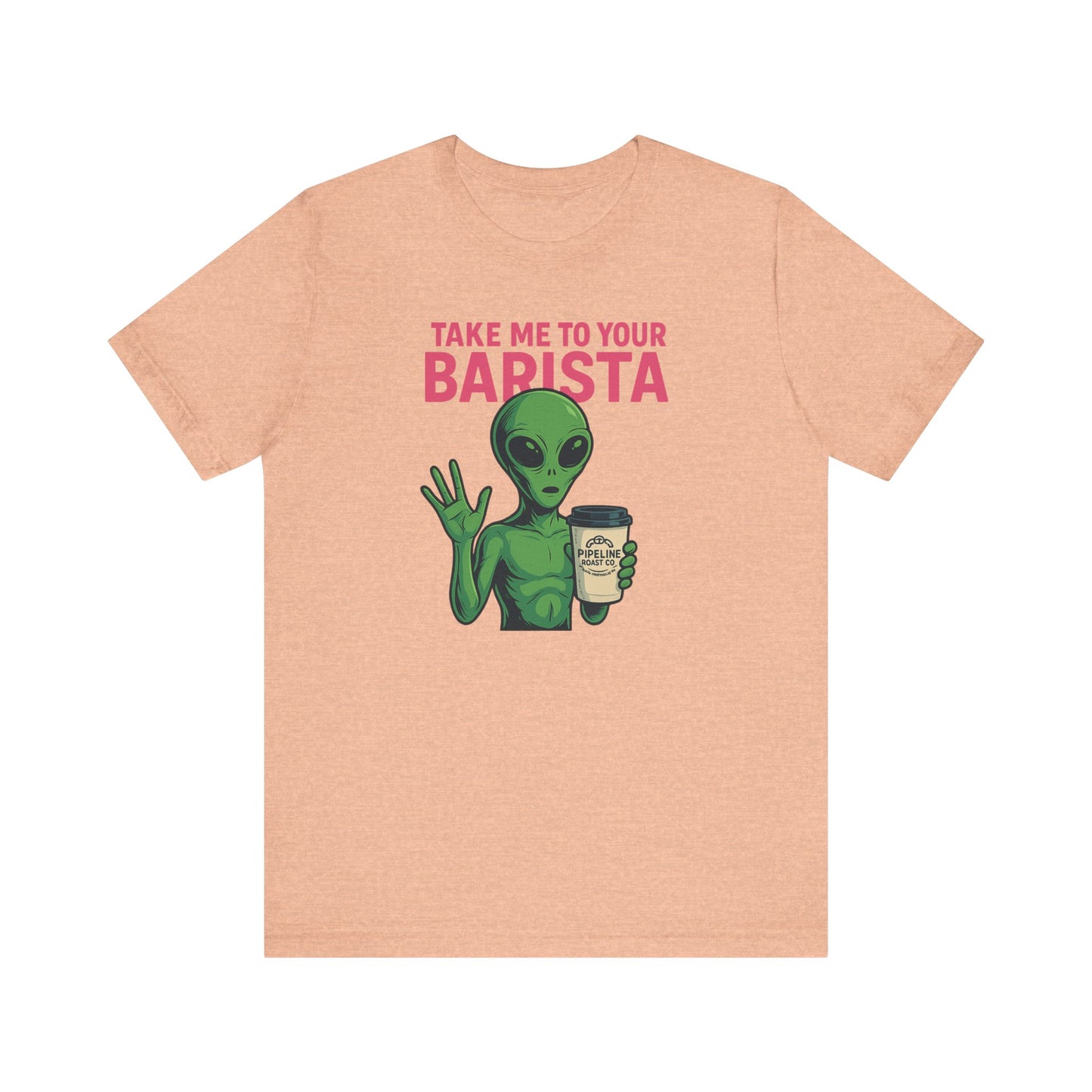 Alien Barista Tee, Funny Coffee Lover Shirt, Unisex Graphic Tee, Gift for Barista, Unique Casual Wear, Quirky Humor Top