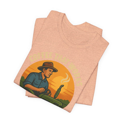 Coffee-Themed Unisex Tee, Vintage Farm Shirt, Coffee Lover Gift, Gifts for Him, Men's Graphic Tee, Cool Casual Wear