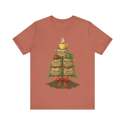 Coffee Lover's Tee, Unisex Short Sleeve T-Shirt, Christmas Gift, Coffee Themed Apparel, Cozy Vibes, Holiday Celebrations