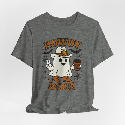 Howdy Boo Ghost Tee, Unisex Halloween T-Shirt, Funny Graphic Tee, Halloween Costume Shirt, Spooky Season Apparel