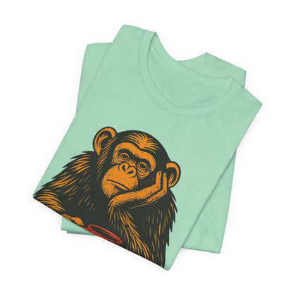 Charming Chimpanzee Coffee Tee, Relaxed Vibes, Gift for Animal Lovers, Everyday Comfort, Perfect for Coffee Lovers