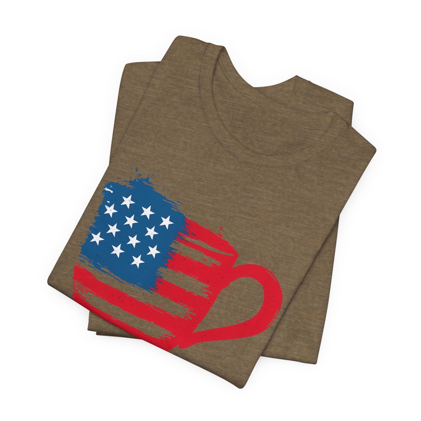 Patriotic Coffee Lover's Tee, Unisex Shirt, Independence Day Apparel, Gift for Barista, American Flag Tee, Casual Wear