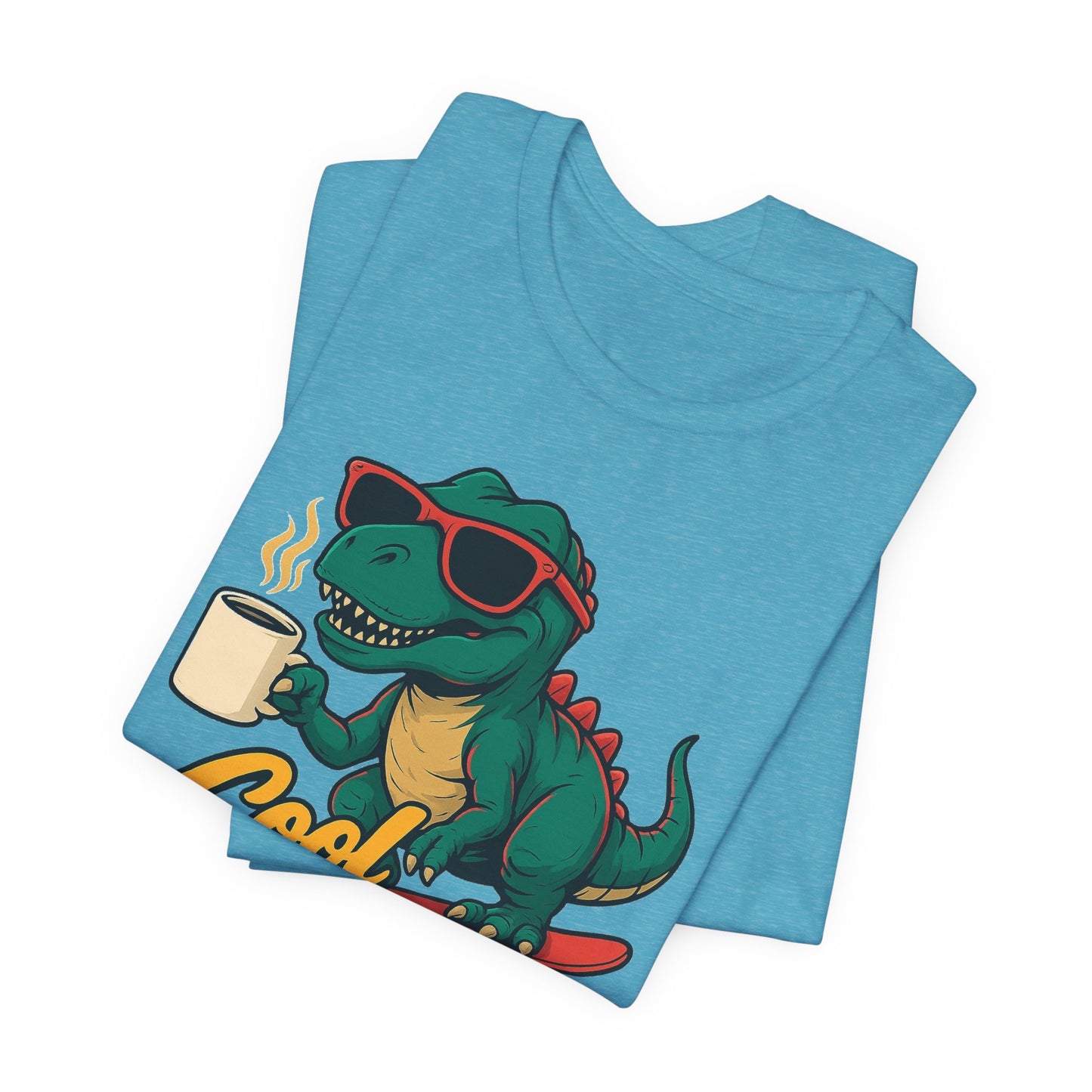 Cool Beans Dino Tee, Fun T-Shirt for Dinosaur Lovers, Casual Wear, Unique Gift Idea for Birthdays, Coffee Enthusiast Gift