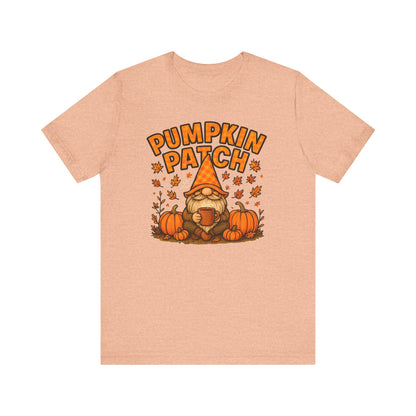 Fall Pumpkin Patch Tee, Cozy Autumn T-Shirt, Seasonal Gnome Shirt, Halloween Fun Apparel, Graphic Tee for Nature Lovers